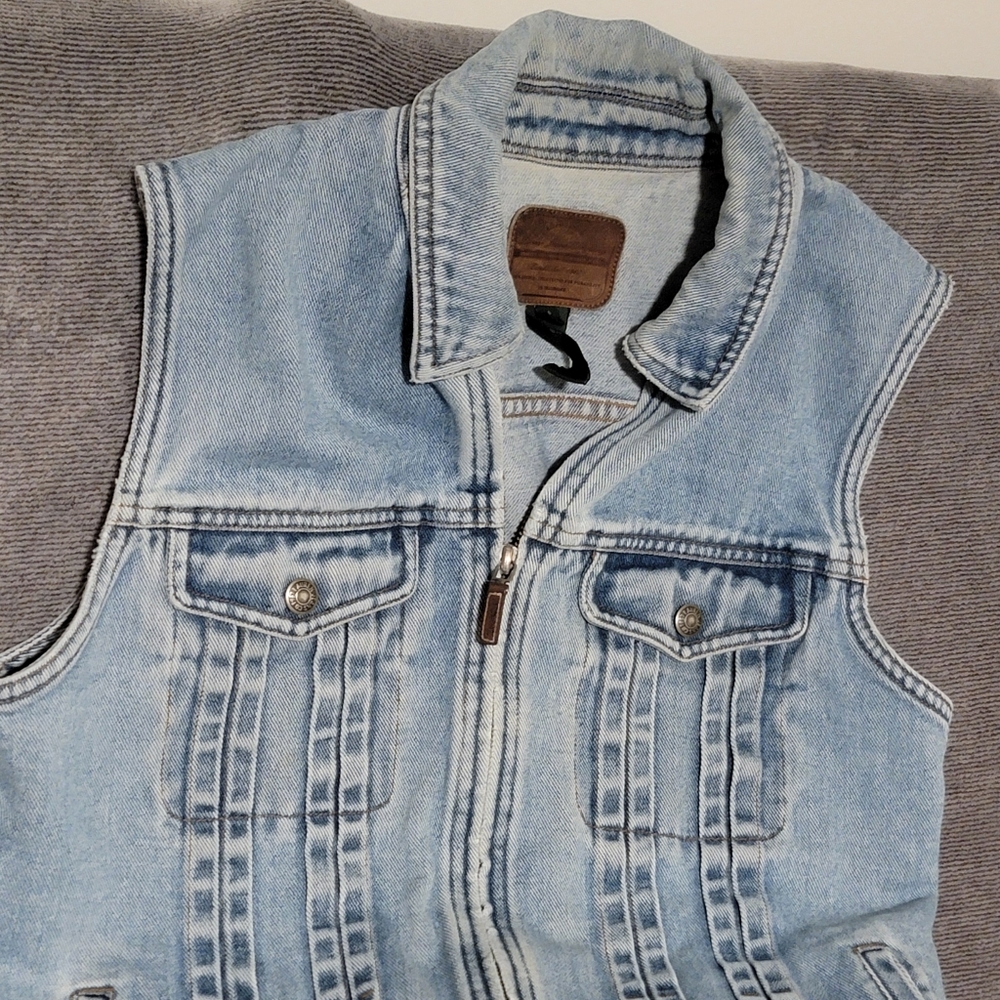 Ralph Lauren Vintage Y2K Unisex Green Label Denim Vest Western Grunge
